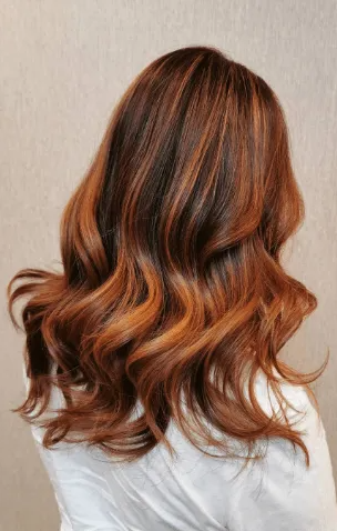 Hair colouring and balayage treatment in progress